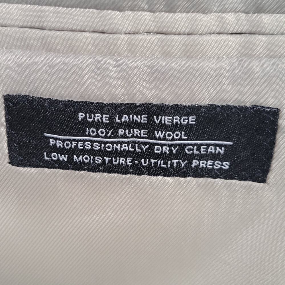 Vtg Etienne Aigner 44L Brown Herringbone Lambswool Blazer Coat - Picture 6 of 15